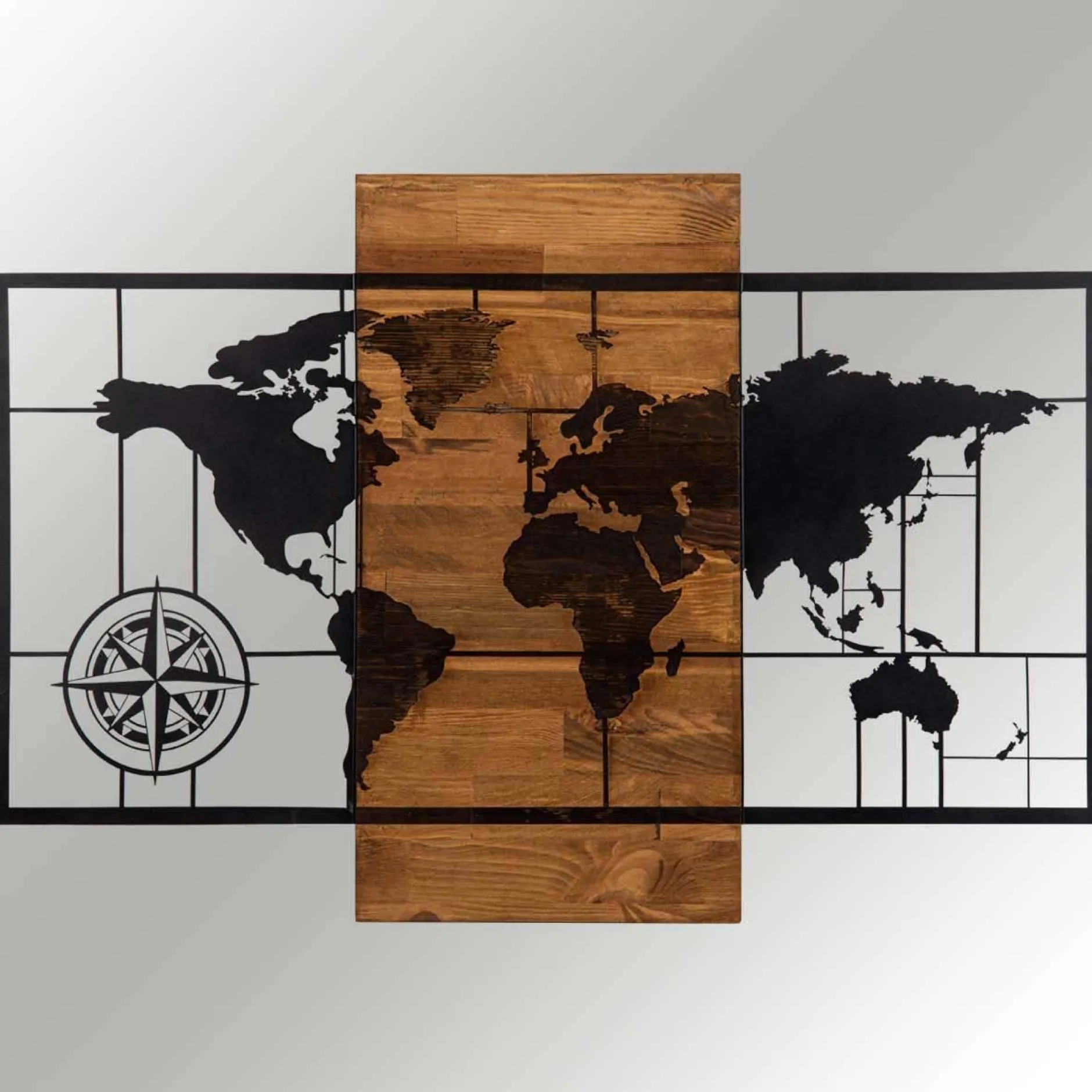 Enzo Dekoratives Wandaccessoire aus Holz | Holzrahmen | 85 x 58 cm