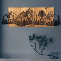 Enzo Dekoratives Wandaccessoire aus Holz | Holzrahmen | 75,5 x 24,5 cm