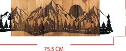 Enzo Dekoratives Wandaccessoire aus Holz | Holzrahmen | 75,5 x 24,5 cm
