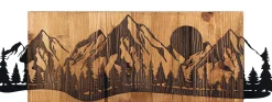 Enzo Dekoratives Wandaccessoire aus Holz | Holzrahmen | 75,5 x 24,5 cm