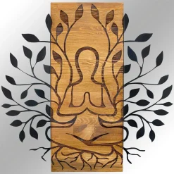 Enzo Dekoratives Wandaccessoire aus Holz | Holzrahmen | 58 x 57,5 cm