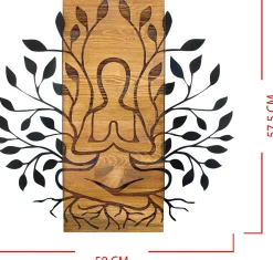 Enzo Dekoratives Wandaccessoire aus Holz | Holzrahmen | 58 x 57,5 cm