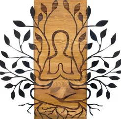 Enzo Dekoratives Wandaccessoire aus Holz | Holzrahmen | 58 x 57,5 cm
