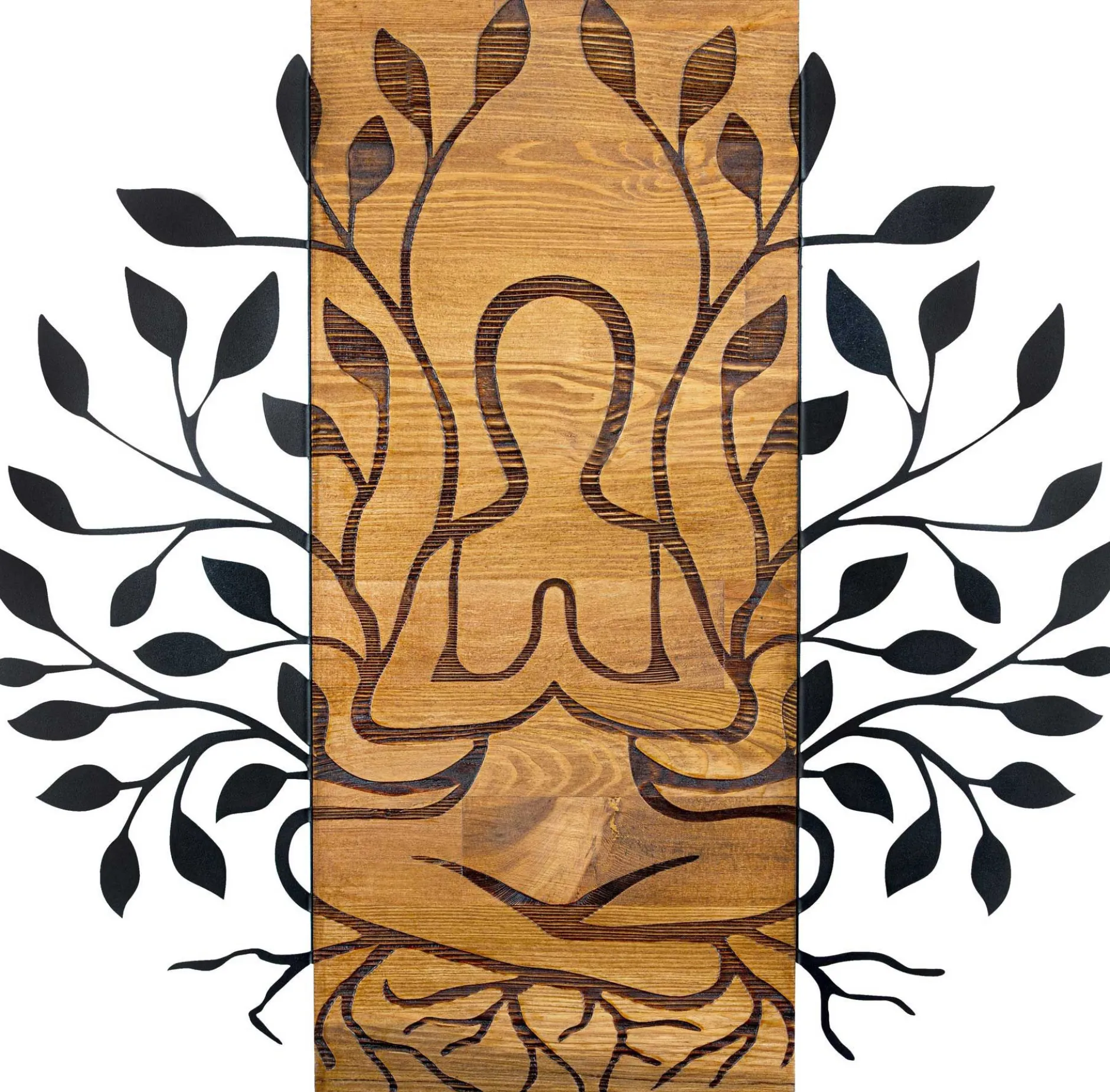 Enzo Dekoratives Wandaccessoire aus Holz | Holzrahmen | 58 x 57,5 cm