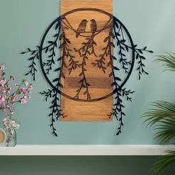 Enzo Dekoratives Wandaccessoire aus Holz | Holzrahmen | 63,3 x 65 cm