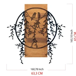 Enzo Dekoratives Wandaccessoire aus Holz | Holzrahmen | 63,3 x 65 cm
