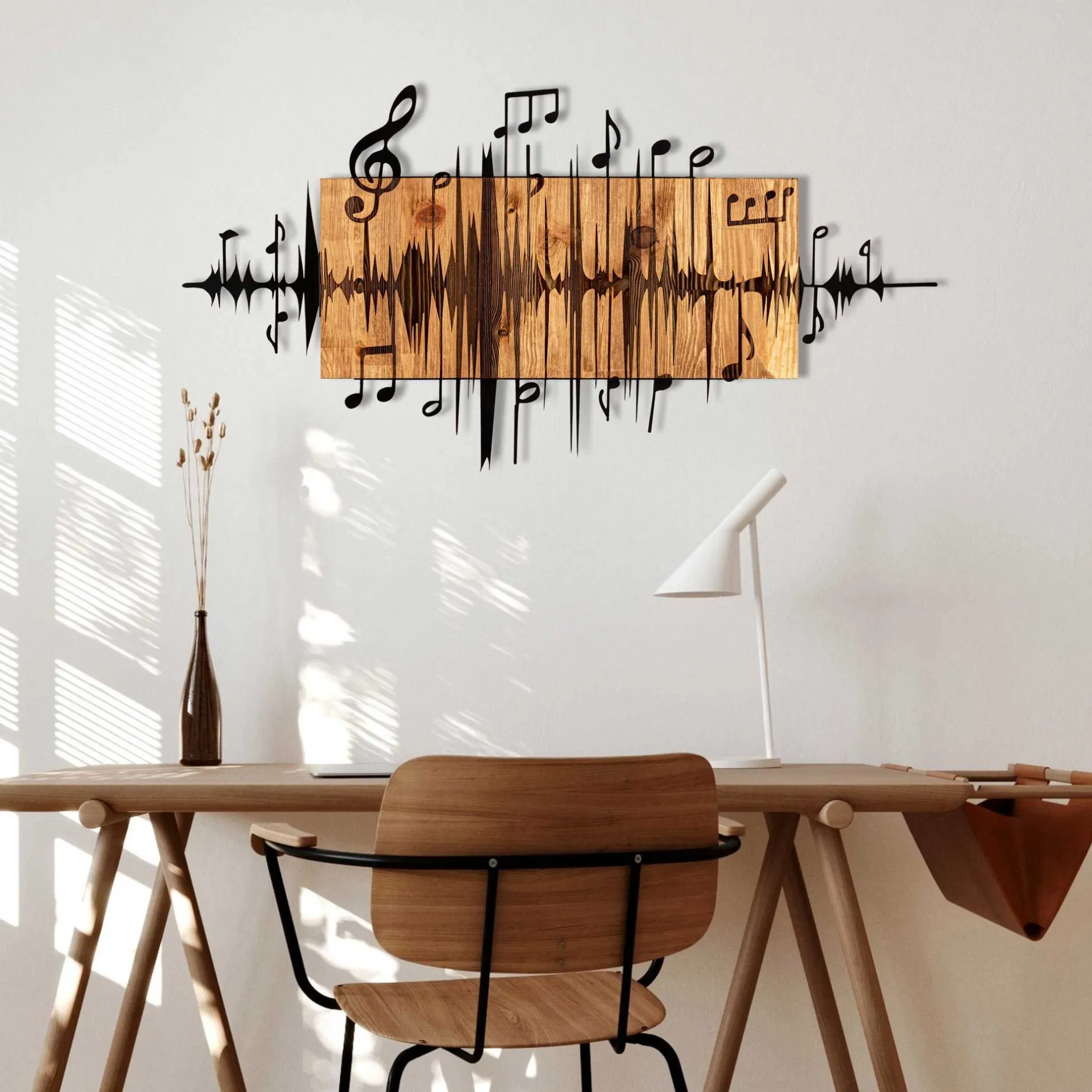 Enzo Dekoratives Wandaccessoire aus Holz | Holzrahmen | 90 x 47 cm