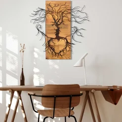 Enzo Dekoratives Wandaccessoire aus Holz | Holzrahmen | 60 x 57,5 ​​cm