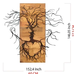 Enzo Dekoratives Wandaccessoire aus Holz | Holzrahmen | 60 x 57,5 ​​cm