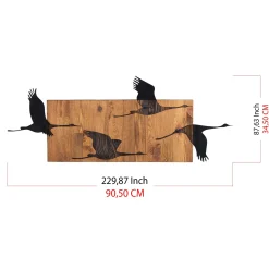 Enzo Dekoratives Wandaccessoire aus Holz | Holzrahmen | 90,5 x 34,5 cm