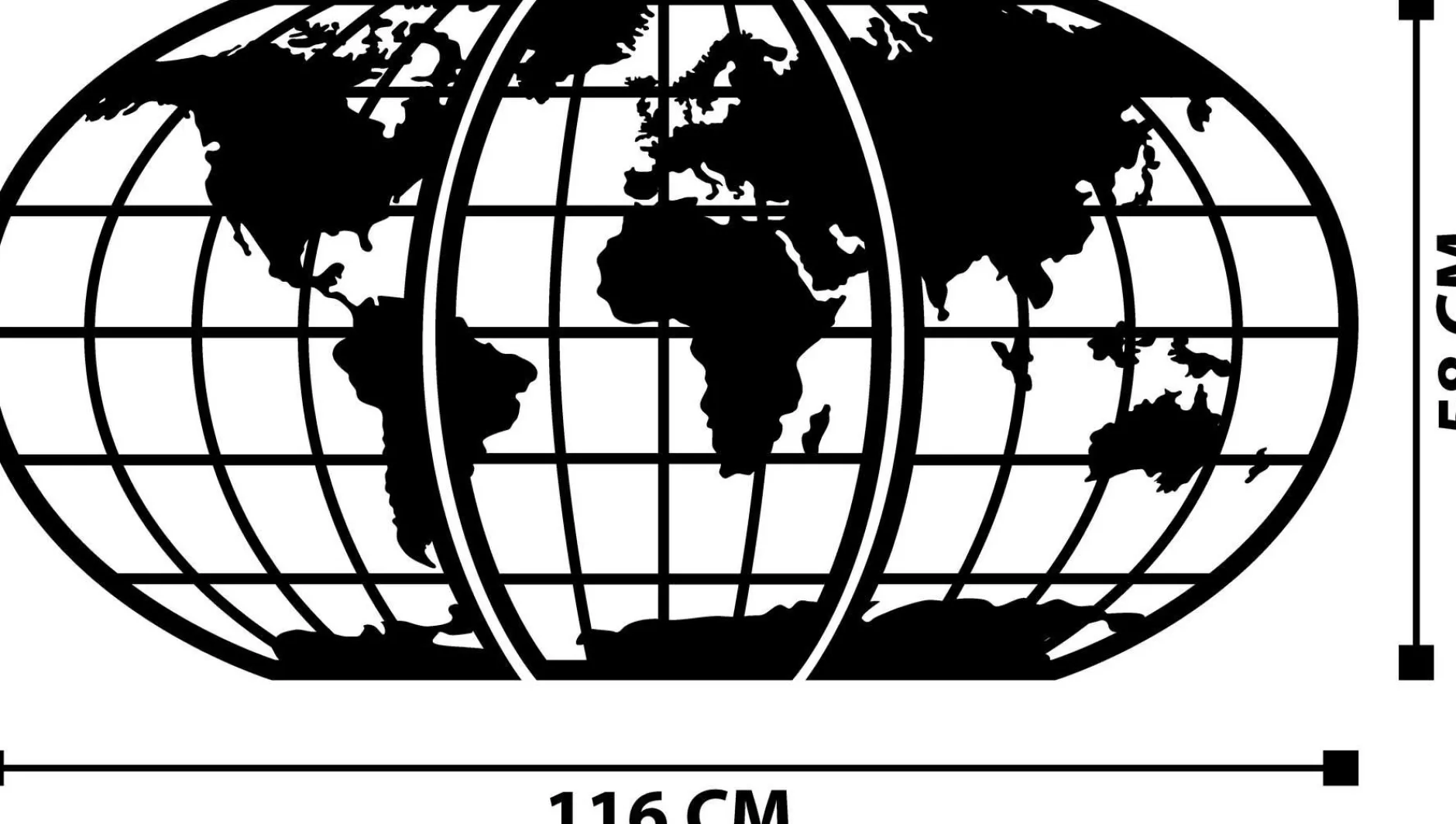 Enzo Dekoratives Wandaccessoire aus Metall | 100 % METALL | 116 x 58 cm