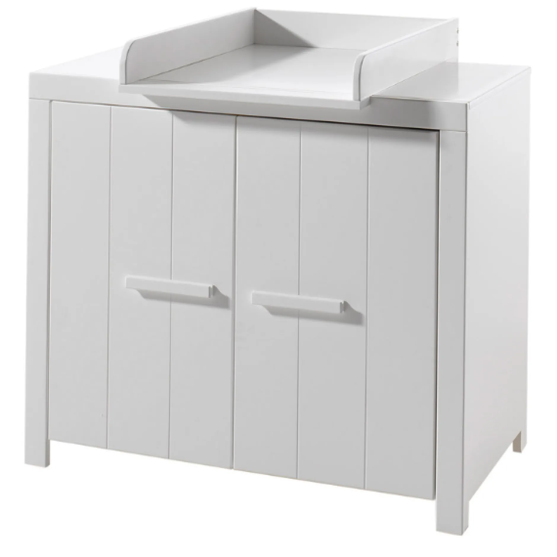 ErikBabyzimmer : Babybett 60x120cm, Kommode, Wickeltisch - weiß