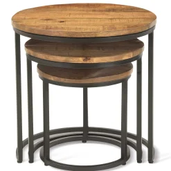 3er-Set Couchtische Amana Ø 45 cm-Magnolienholz
