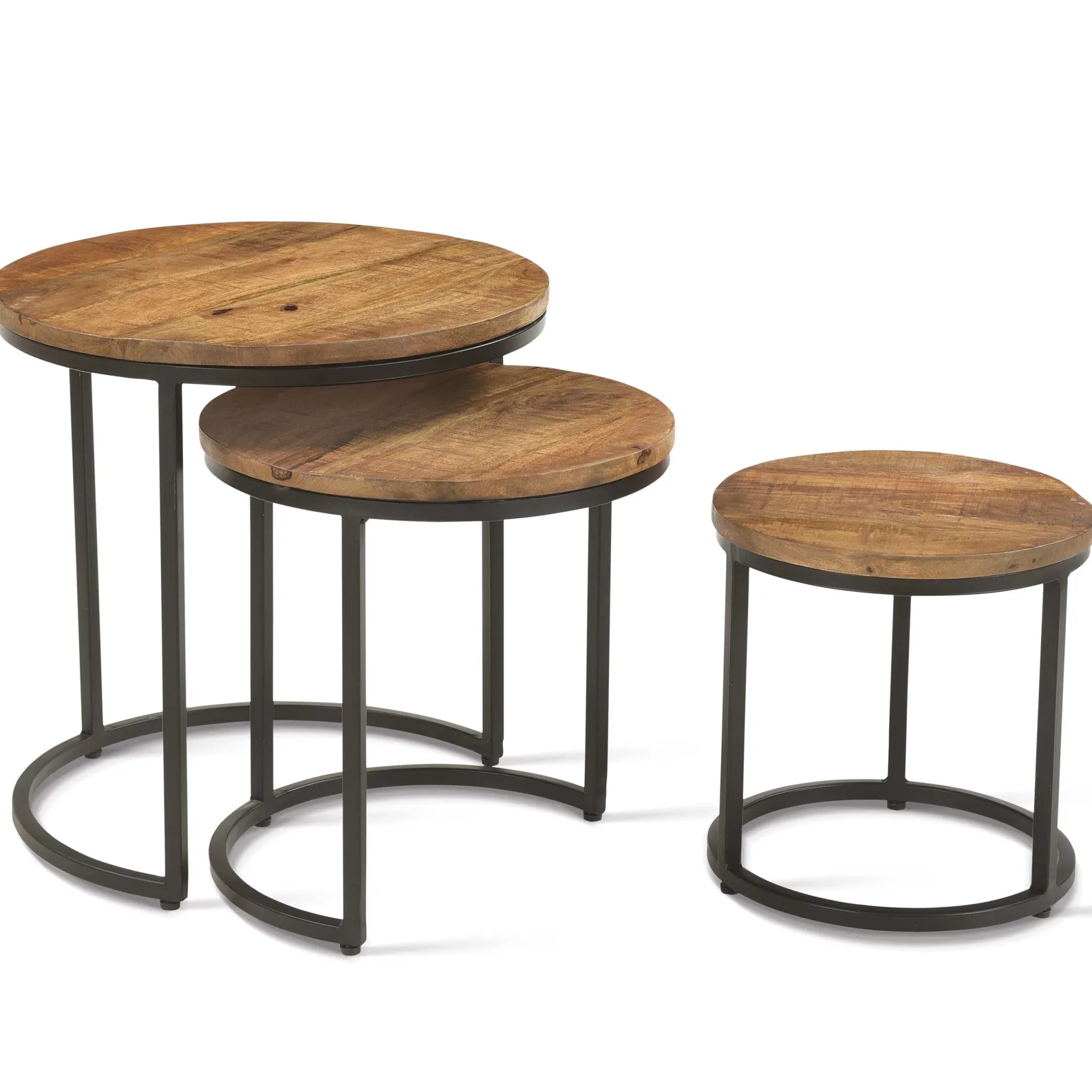3er-Set Couchtische Amana Ø 45 cm-Magnolienholz