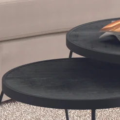 2er-Set Couchtische Lars-schwarzes Magnolienholz