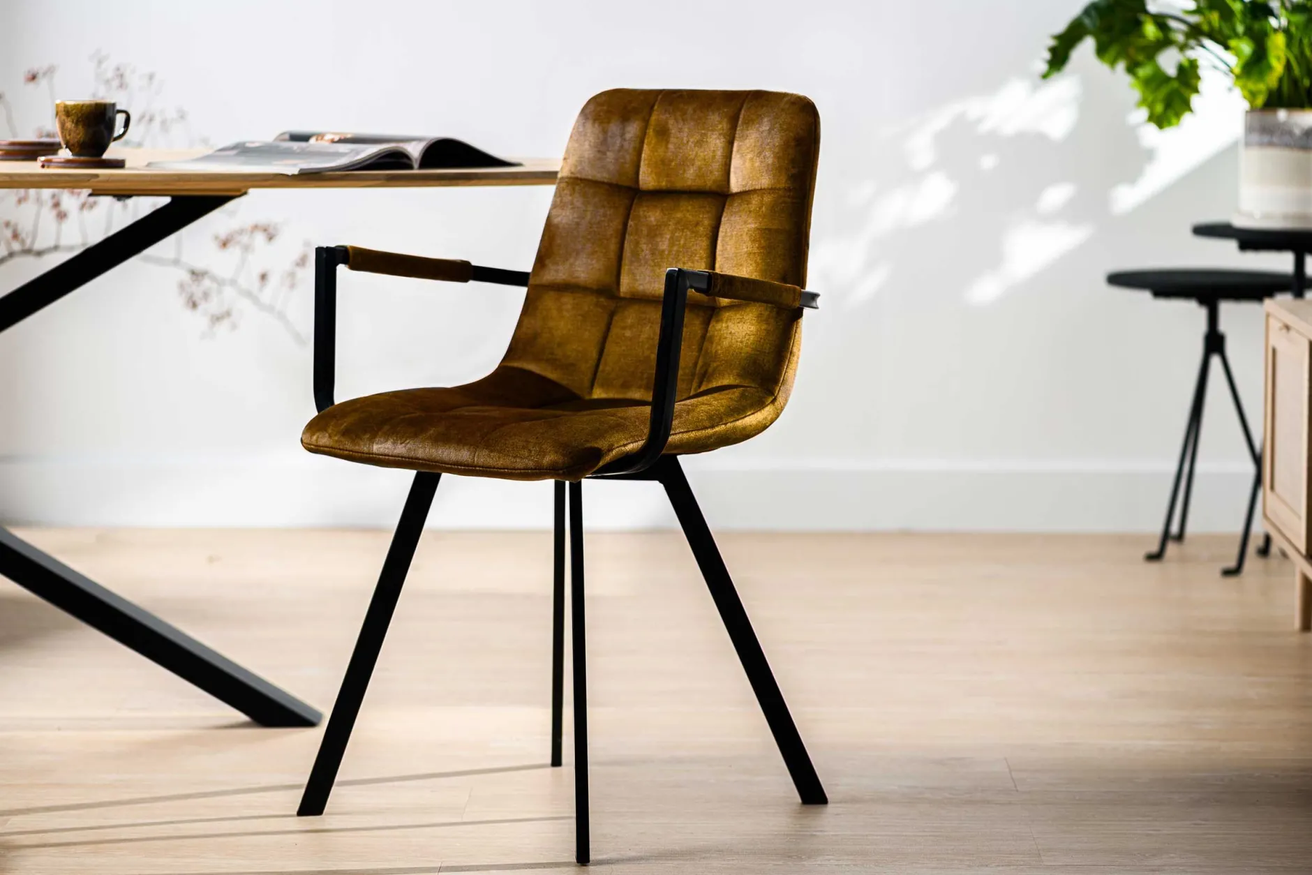 2er Set Esszimmerstühle Kana - ocker