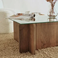 Escape Couchtisch | GEHÄRTETES GLAS | Walnuss