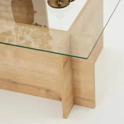 Escape Couchtisch | GEHÄRTETES GLAS | Saphir-Eiche