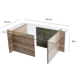 Escape Couchtisch | GEHÄRTETES GLAS | Walnuss