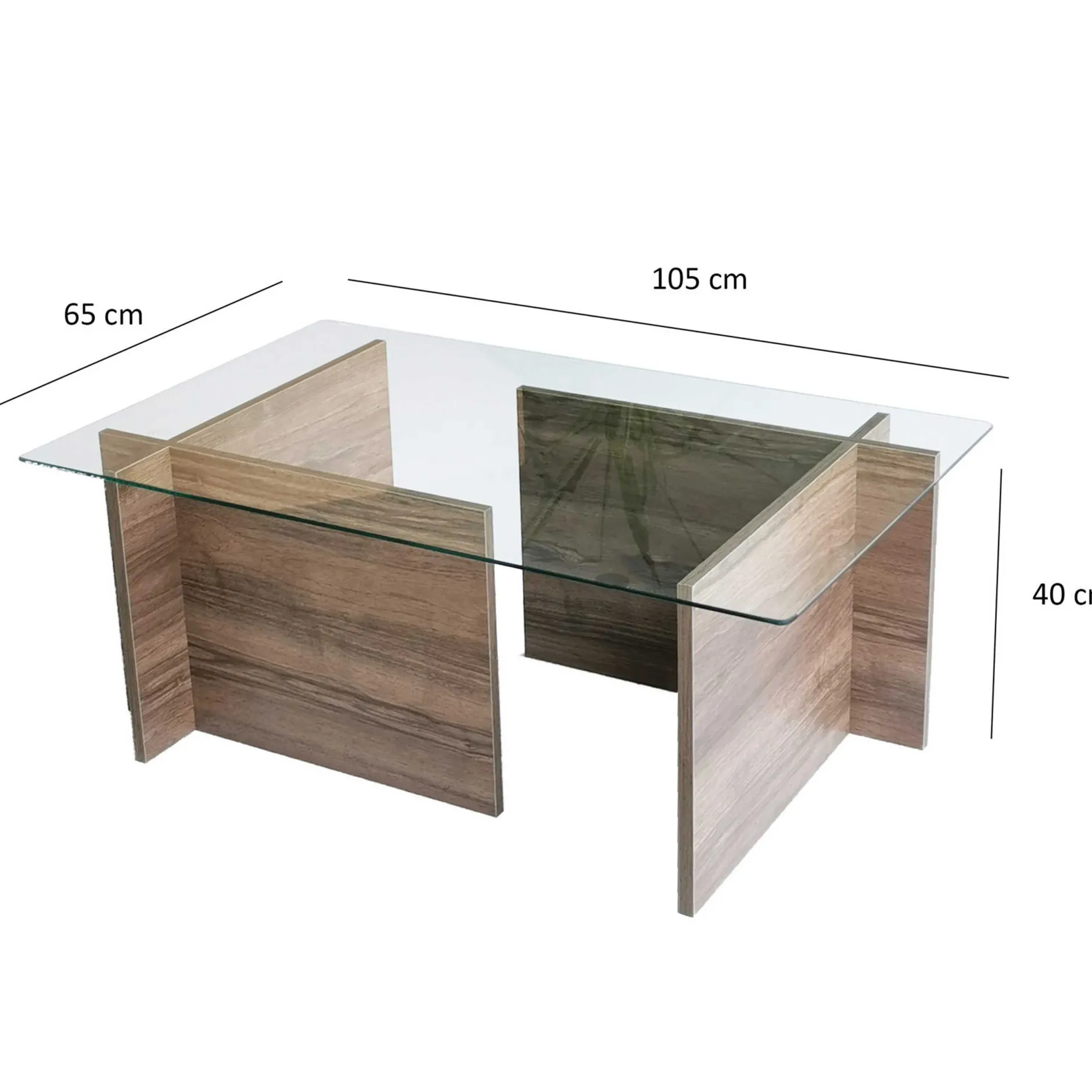 Escape Couchtisch | GEHÄRTETES GLAS | Walnuss