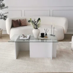 Escape Couchtisch | GEHÄRTETES GLAS | Weiß