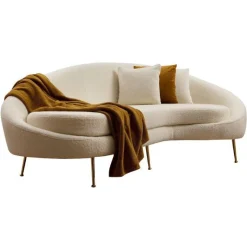 Eses 3-Sitzer-Sofa | BUCHENHOLZ / SPANPLATTE | Creme