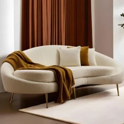 Eses 3-Sitzer-Sofa | BUCHENHOLZ / SPANPLATTE | Creme