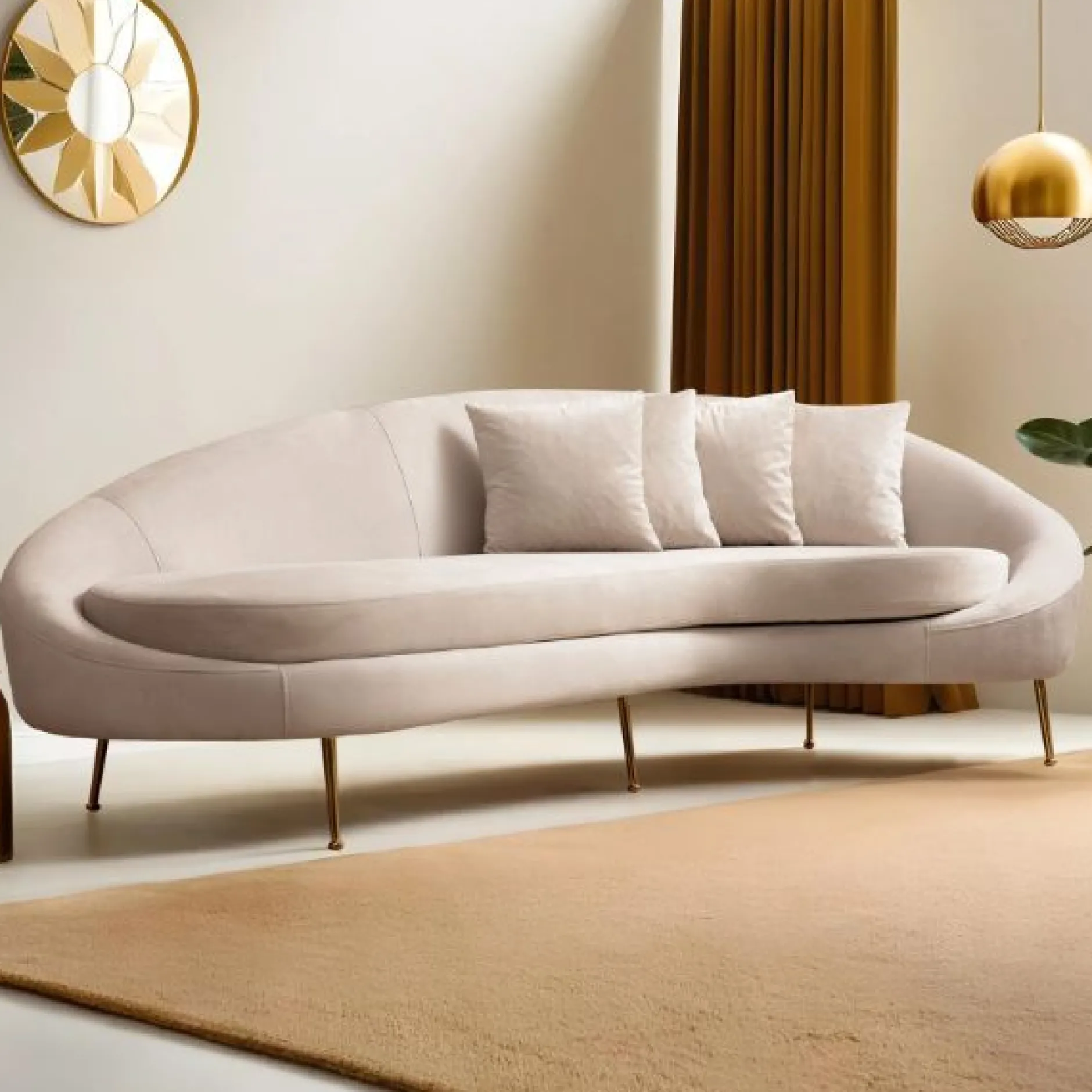 Eses 3-Sitzer-Sofa | BUCHENHOLZ / SPANPLATTE | Beige