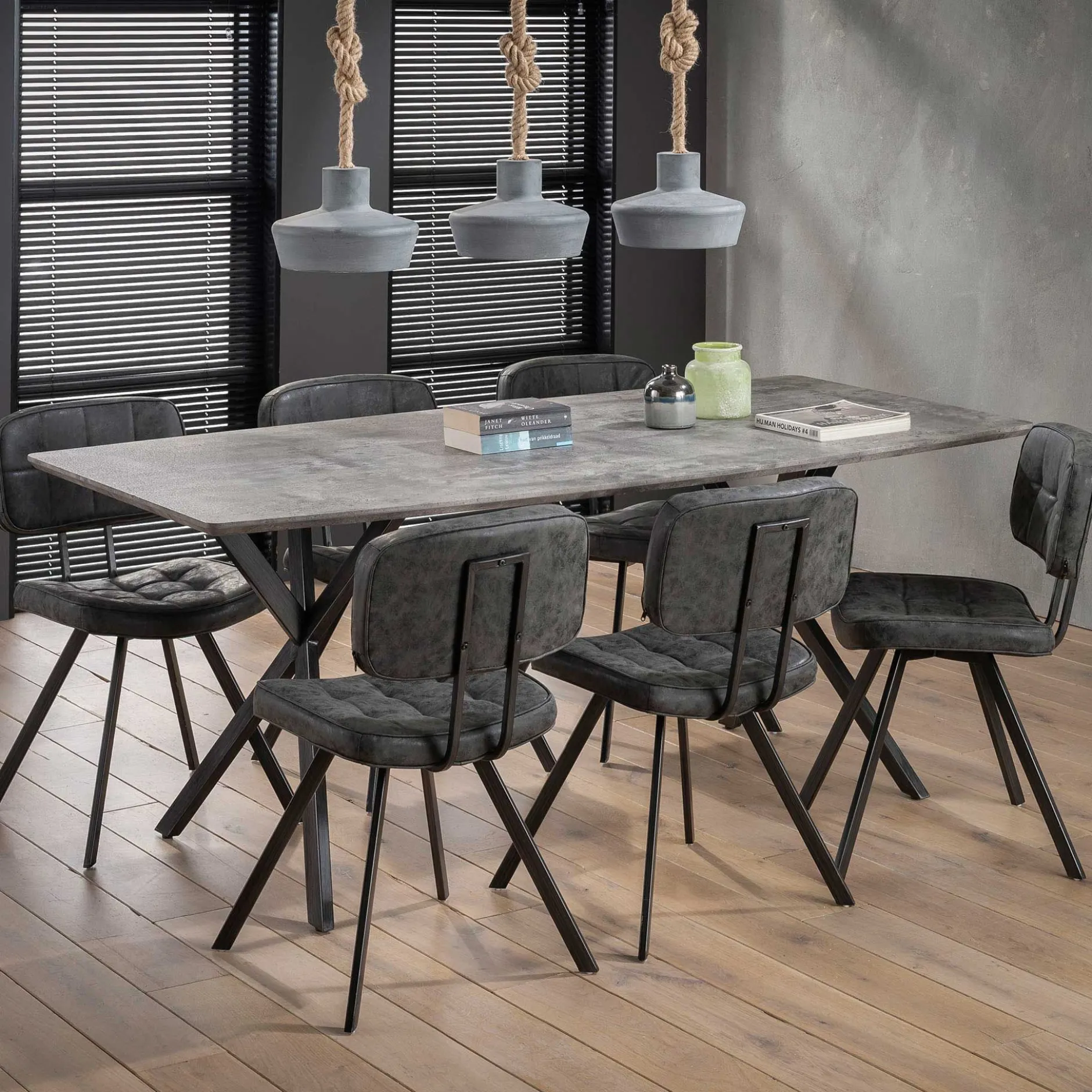 Esstisch Alec 190x90 industriell - Beton