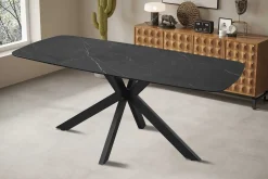 Esstisch Apollo | 180 x 90 x 76 cm | Schwarzes Steindesign