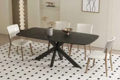 Esstisch Apollo | 180 x 90 x 76 cm | Schwarzes Steindesign