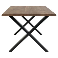 Esstisch aus Eiche Natur mit gewellter Kante - 100x300x75 cm
