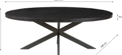 Esstisch Axana 200 x 100 cm-schwarz