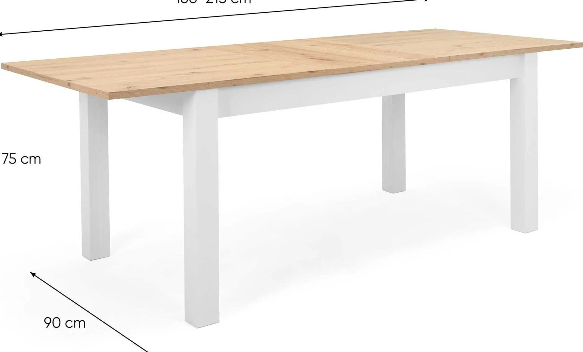 Esstisch Breanna 160/215 x 90 cm-artisan Eiche