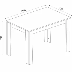 Esstisch Darlen - 110x72x74cm - Eiche Dekor/Weiß