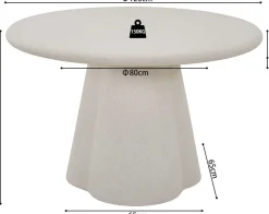 Esstisch Faro - Ø120x76cm - Zementfarbe - weiß