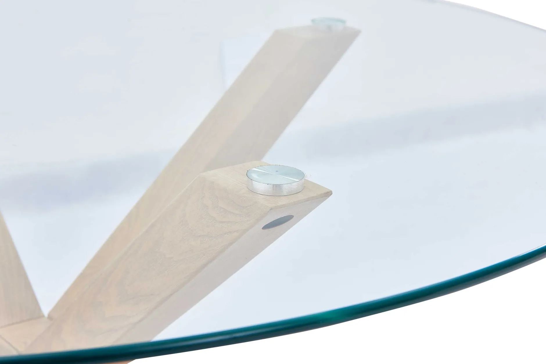 Esstisch Hasel ø120cm - braun/Glas