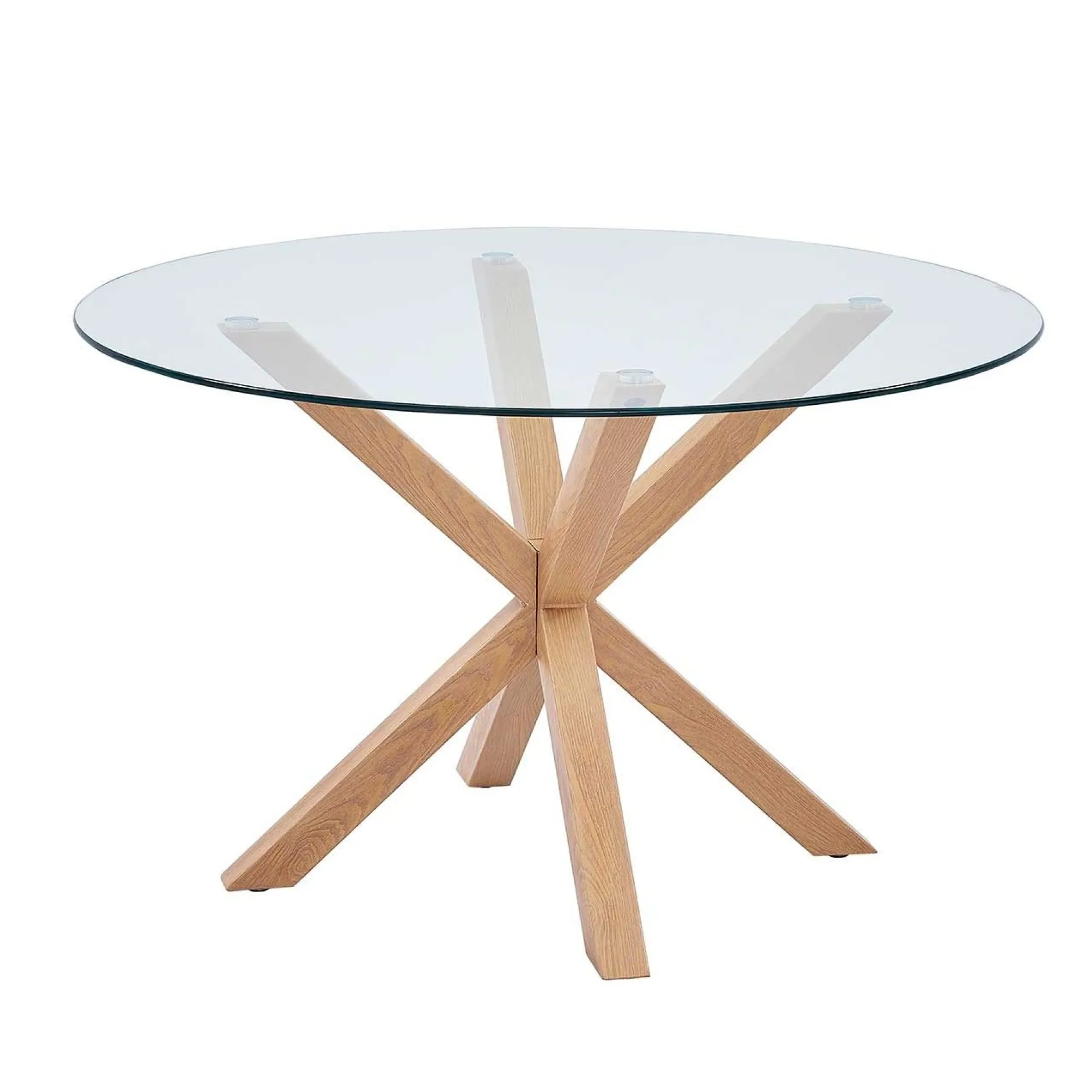 Esstisch Hasel ø120cm - braun/Glas