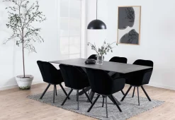 Esstisch Hennie 200x100 Keramik - schwarz