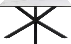 Esstisch Hennie - 135x80x75,5cm - Keramikplatte - weißer Marmor