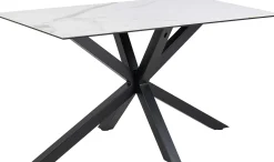 Esstisch Hennie - 135x80x75,5cm - Keramikplatte - weißer Marmor