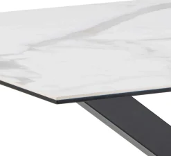 Esstisch Hennie - 135x80x75,5cm - Keramikplatte - weißer Marmor