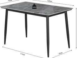Esstisch Kenzo | 120 x 70 x 75 cm | Grau/Stein