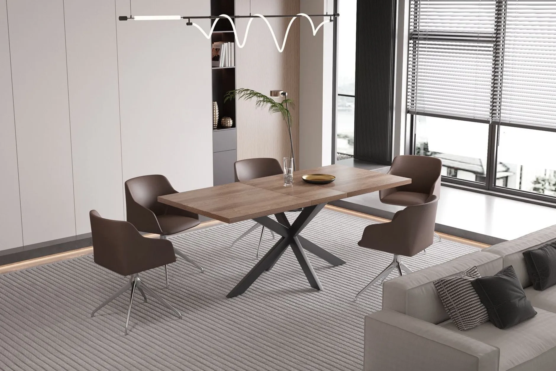 Esstisch Kos | 160 x 90 x 76 cm | Dunkelbraun