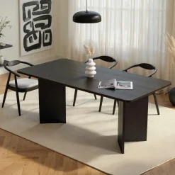 Esstisch Linza - 100% MELAMINE - Holzschwarz - 75 x 90 x 180 cm