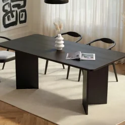 Esstisch Linza - 100% MELAMINE - Holzschwarz - 75 x 90 x 180 cm