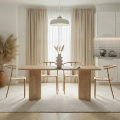 Esstisch Linza - 100% MELAMINE - Honigeiche - 75 x 90 x 180 cm
