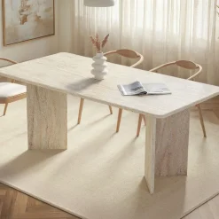 Esstisch Linza - 100% MELAMINE - Travertin - 75 x 90 x 180 cm