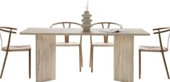 Esstisch Linza - 100% MELAMINE - Travertin - 75 x 90 x 180 cm