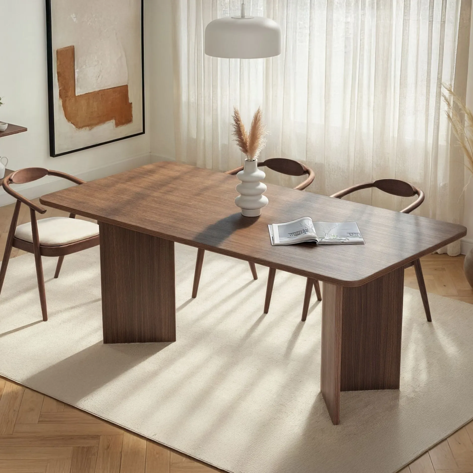 Esstisch Linza - 100% MELAMINE - Walnuss - 75 x 90 x 180 cm